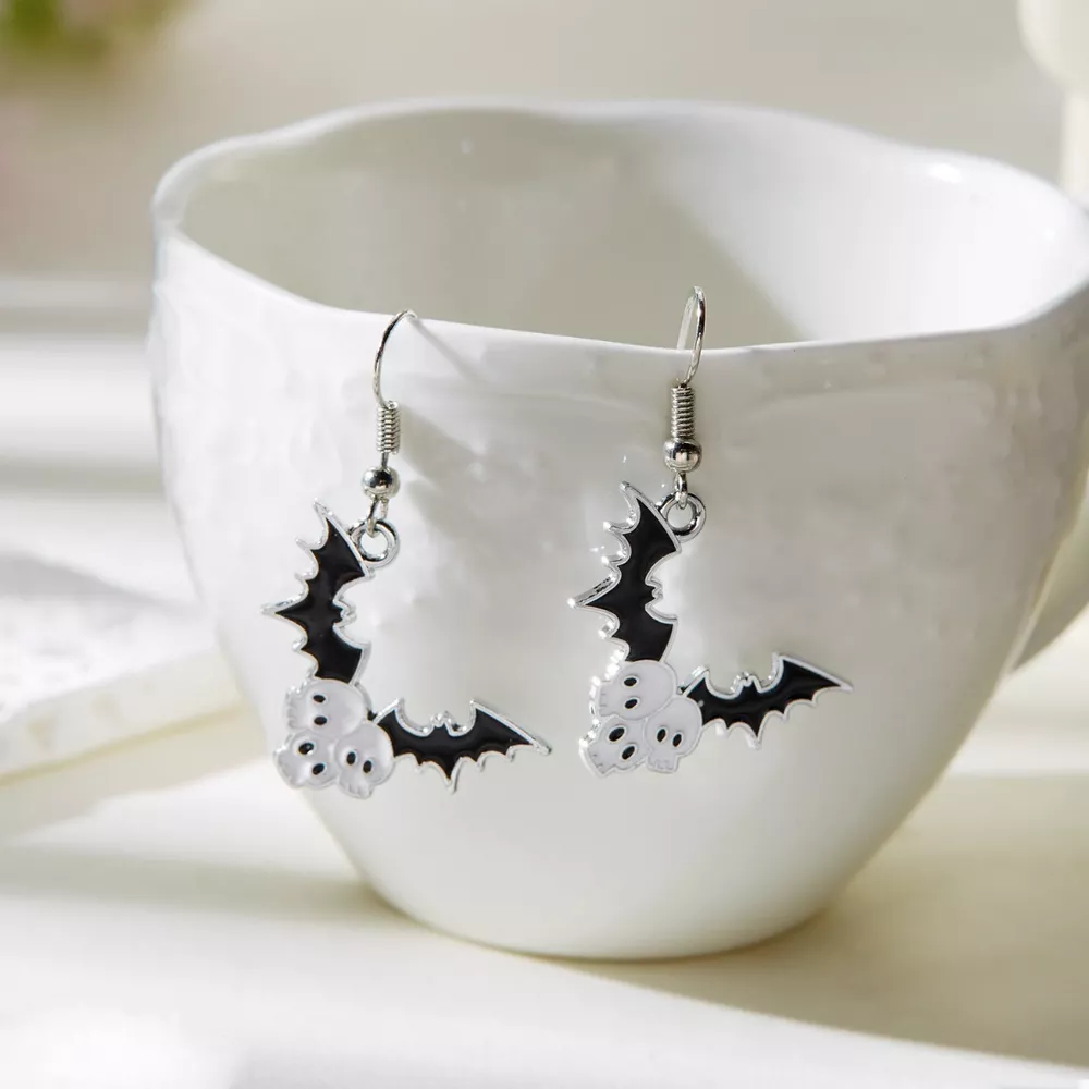 Halloween Bat Drop Earrings