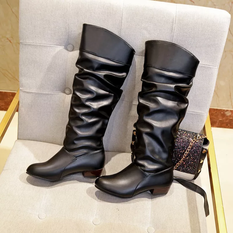 Slouch Block Heel Boots, image 3