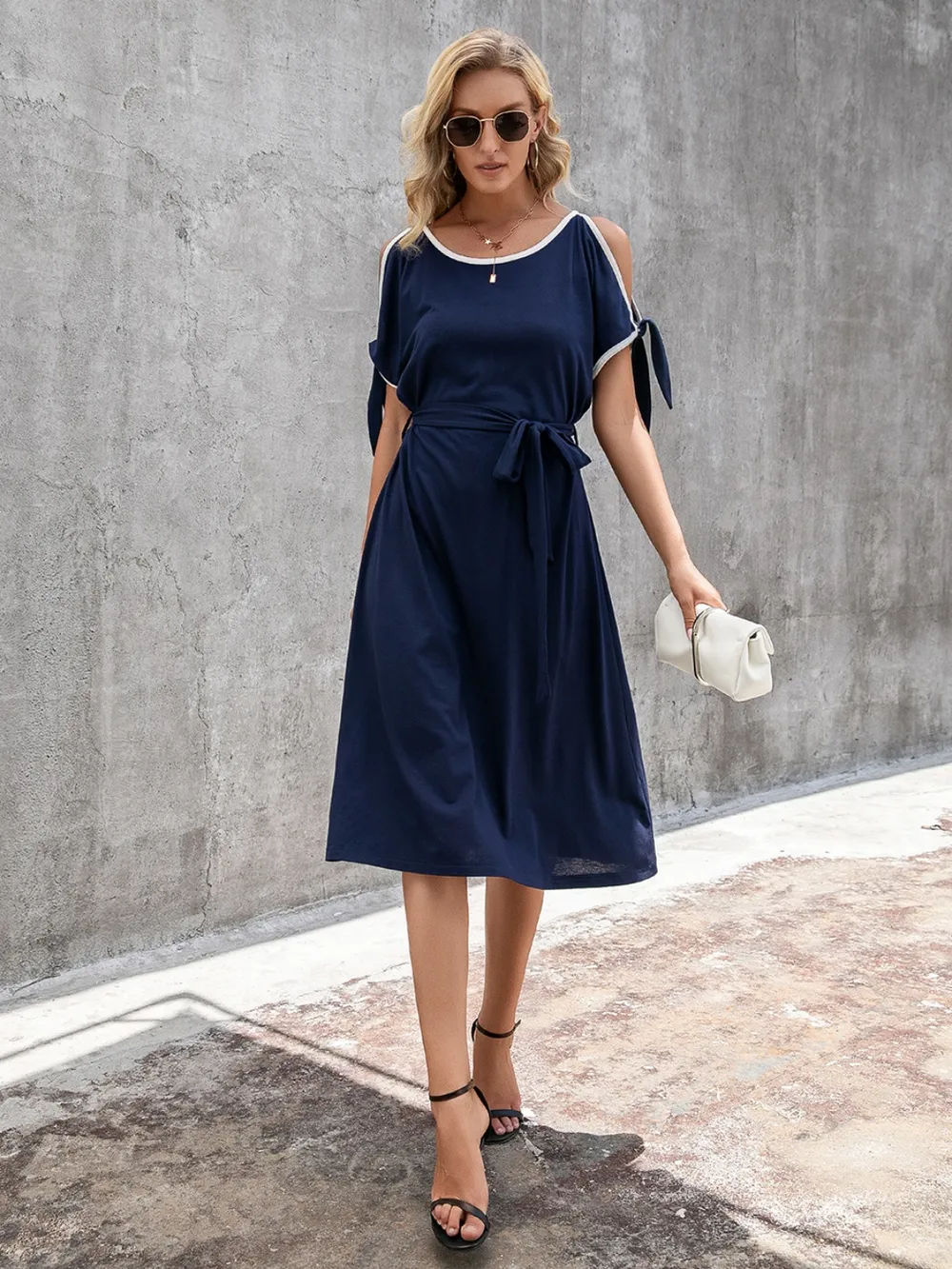 Round Neck Cold Shoulder Dress, image 4