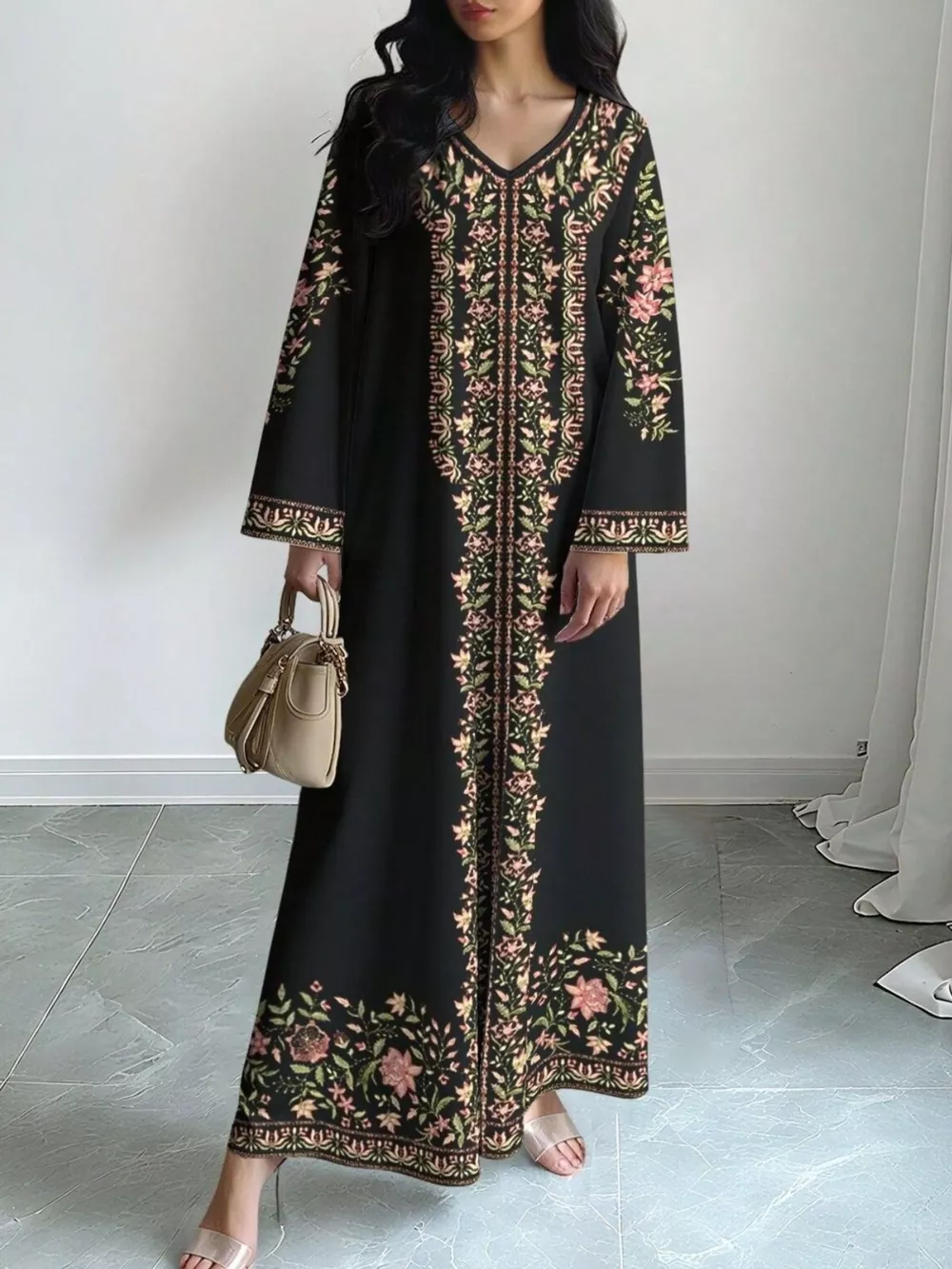 Floral Long Sleeve Maxi Dress, image 6