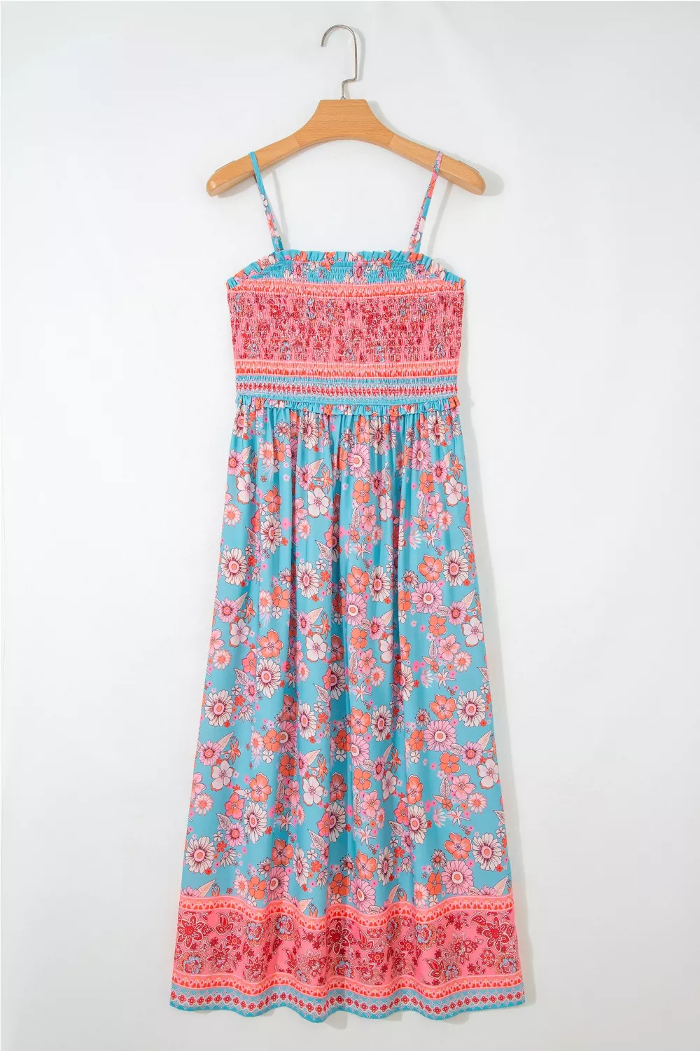 Bohemian Ethnic Print Spaghetti Straps Vacation Maxi Dress, image 3