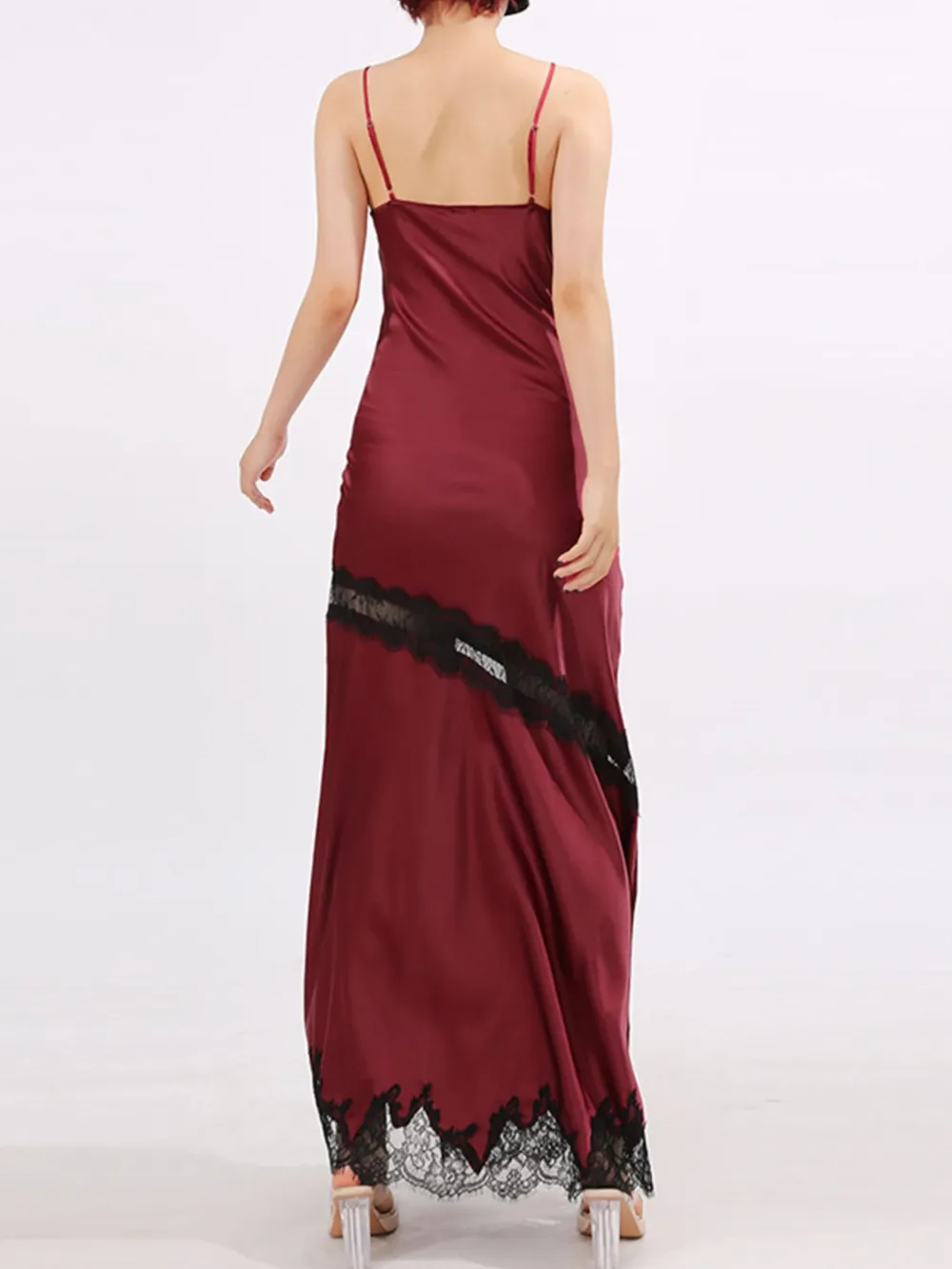 Slit Lace Detail Maxi Cami Dress, image 5