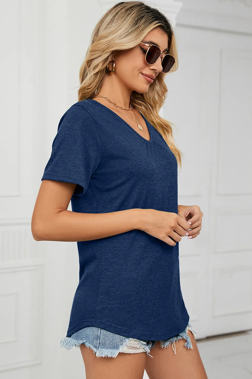 V-Neck Short Sleeve T-Shirt, image 15
