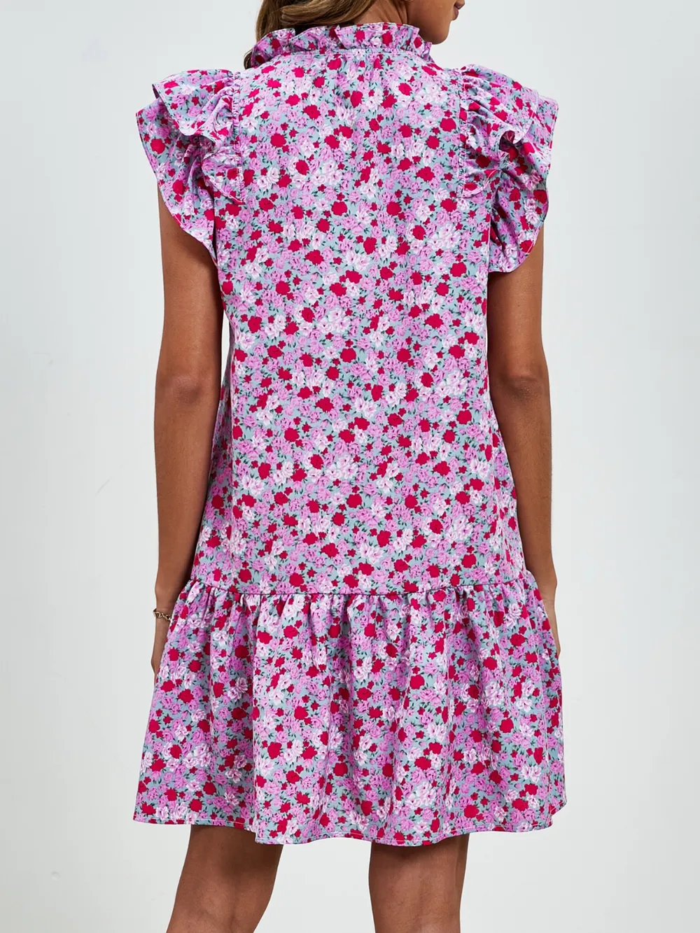 Tied Floral Cap Sleeve Mini Dress, image 17