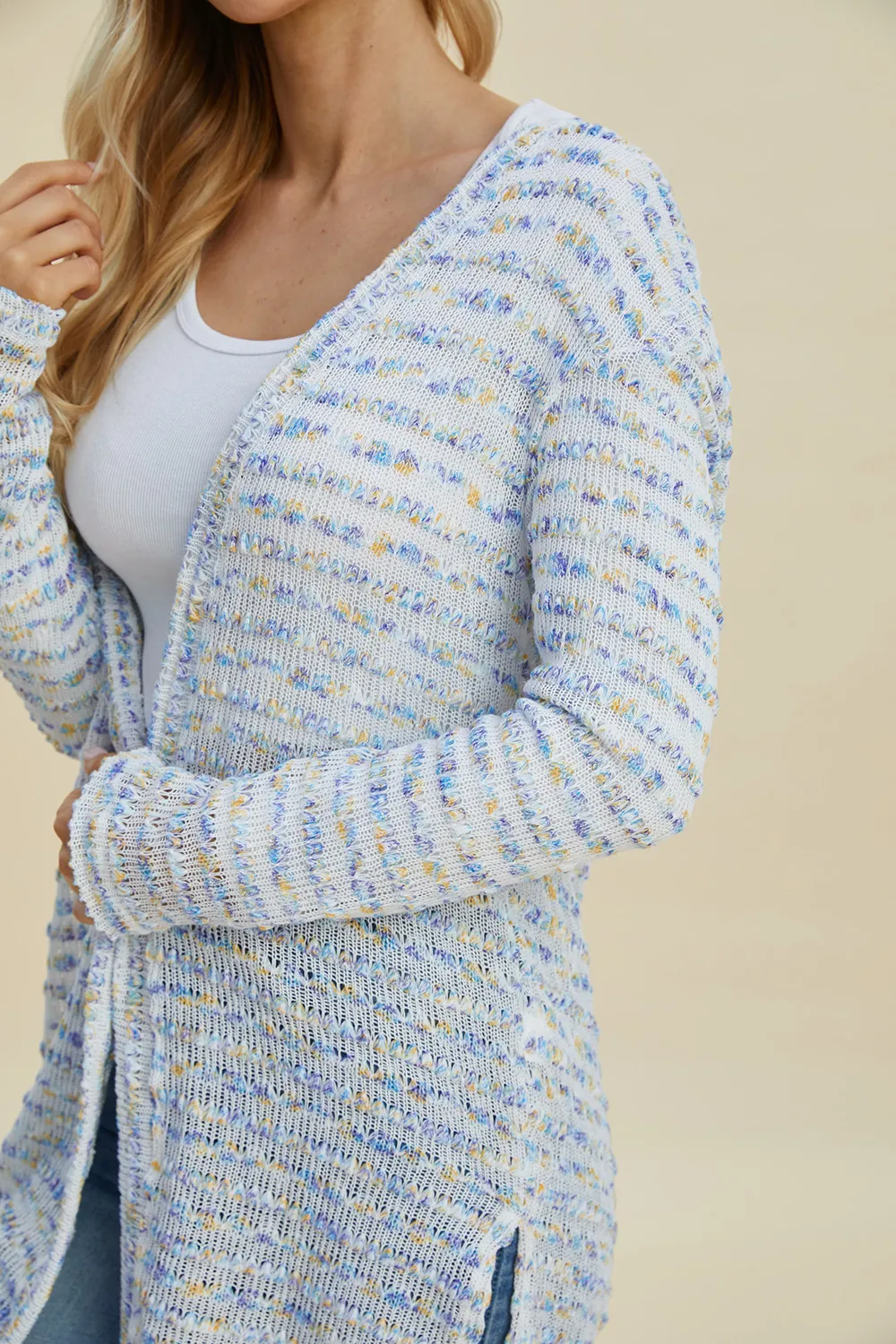 Full Size Open Front Longline Cardigan, image 2