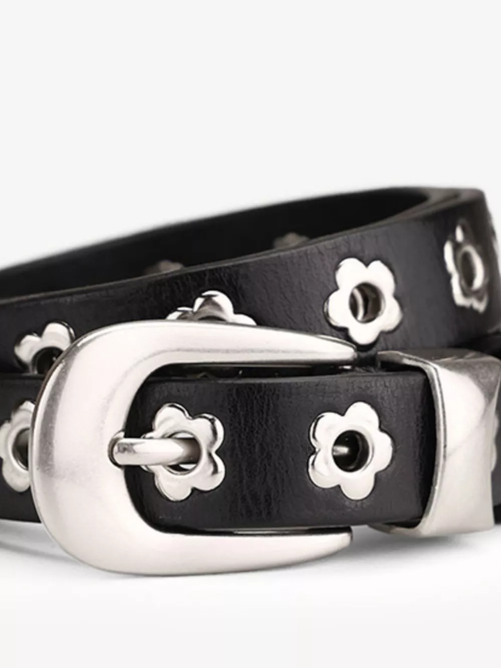 Flower Adjustable Leather Belt, image 2
