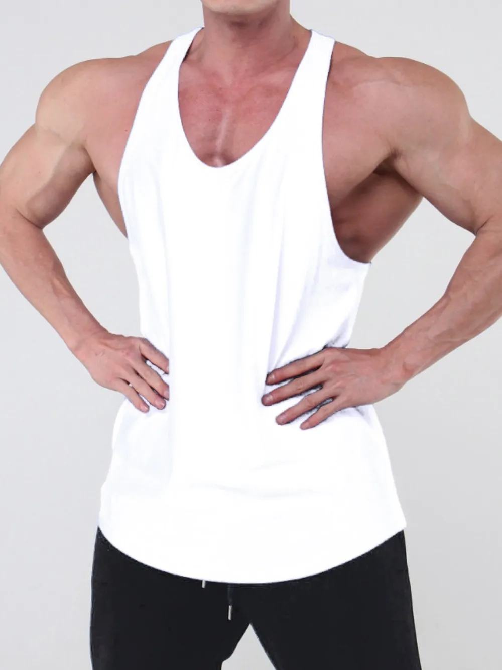 Men's Plus Size Round Neck Racerback Tank, image 8