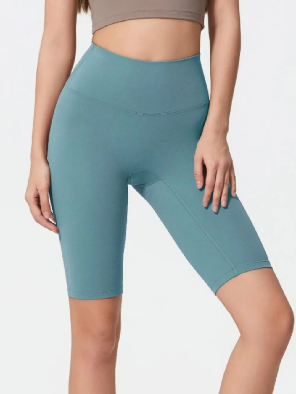 High Rise Wide Waistband Active Shorts, image 3