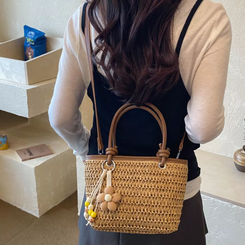 Woven Straw Shoulder Bag, image 6