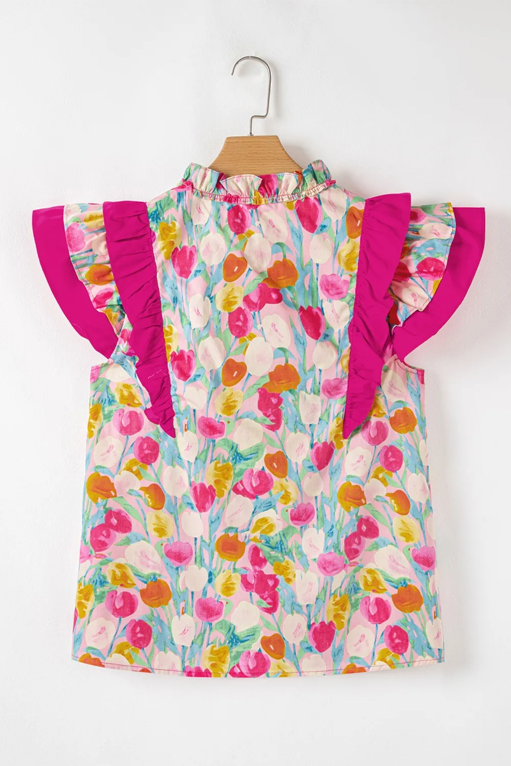 Floral Ruffle Layered Sleeve Blouse, image 3