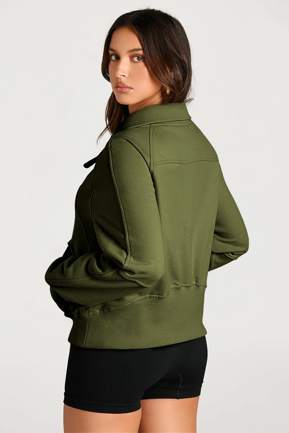 Half Zip Long Sleeve Sweatshirt, image 2