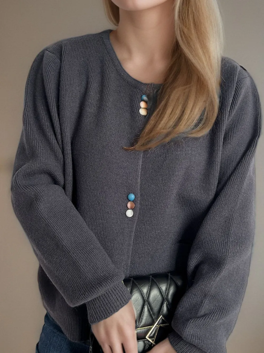 Button Down Long Sleeve Cardigan with Pockets, image 9