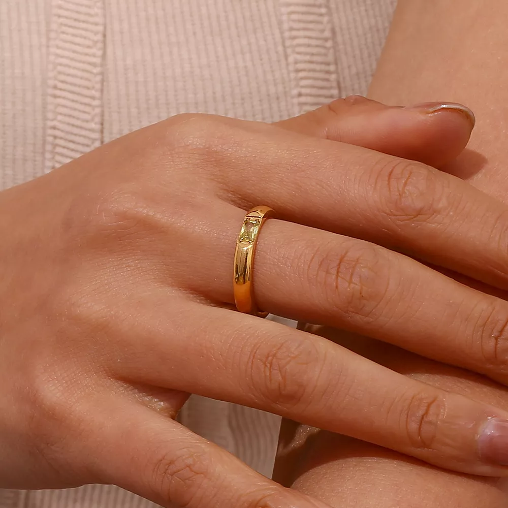 18K Gold-Plated Zircon Ring, image 3