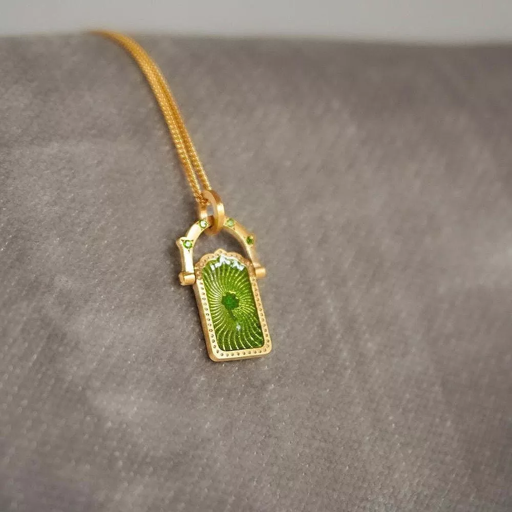18K Gold-Plated Titanium Steel Pendant Necklace, image 7