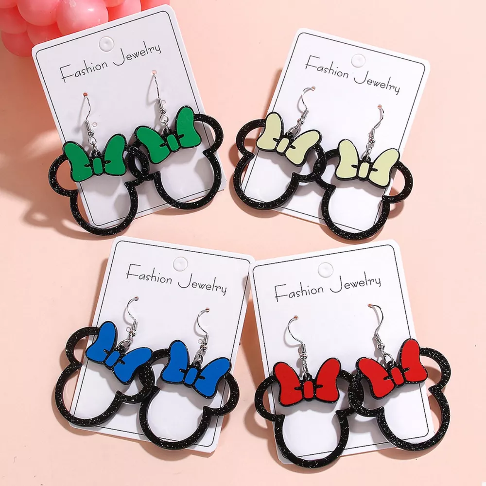 Mickey Mouse Bow Drop Earrings, image 2