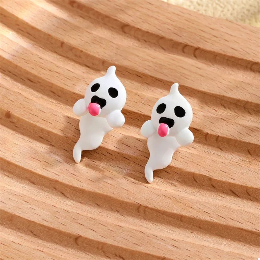 Halloween Ghost and Pumpkin Dangle Earrings, image 3