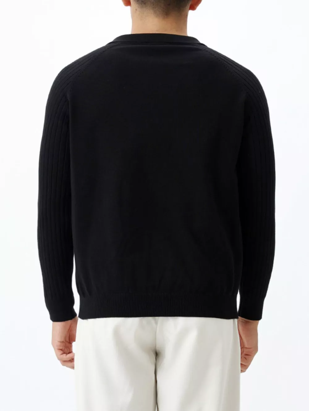 Men's Plus Size Classic Fit Ribbed Sleeve Knit Top, image 6
