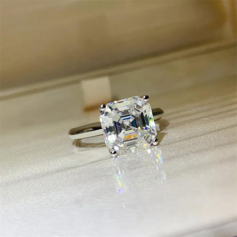 5 Carat Moissanite 925 Sterling Silver Ring, image 2