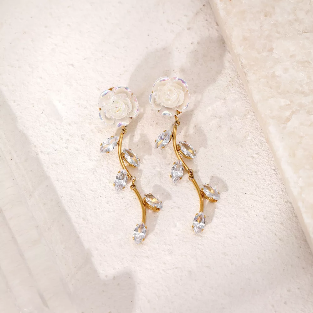 Flower Drop Earrings, image 2