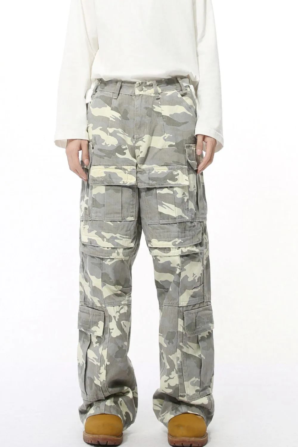 Men's Camouflage Straight Cargo Jeans, image 3