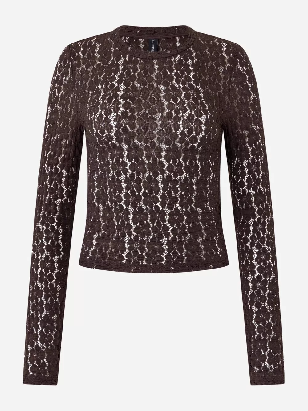 Lace Round Neck Long Sleeve Blouse, image 4
