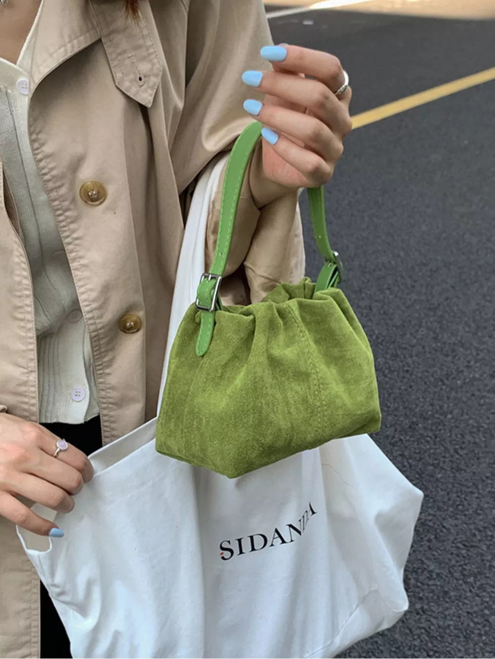 Suede Adjustable Strap Crossbody Bag, image 2