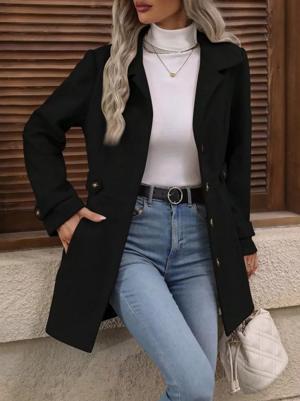Single-Breasted Long Sleeve Coat, image 7