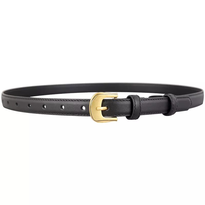 Leather Belt with Golden Buckle, image 4