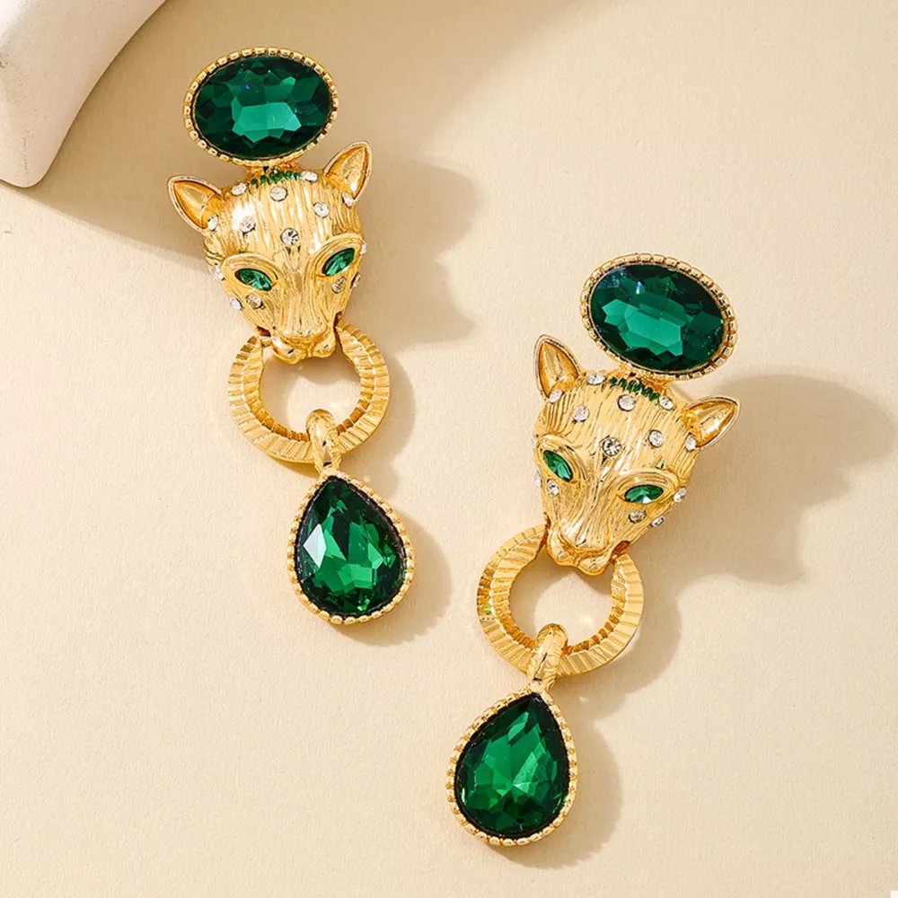 18K Gold-Plated Leopard Teardrop Earrings, image 4
