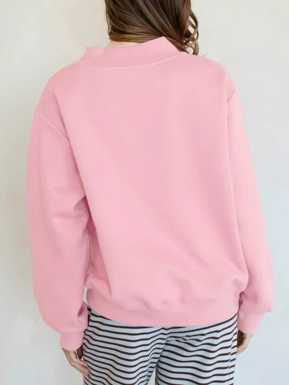 Oversized Mock Neck Dropped Shoulder Sweatshirt, image 4