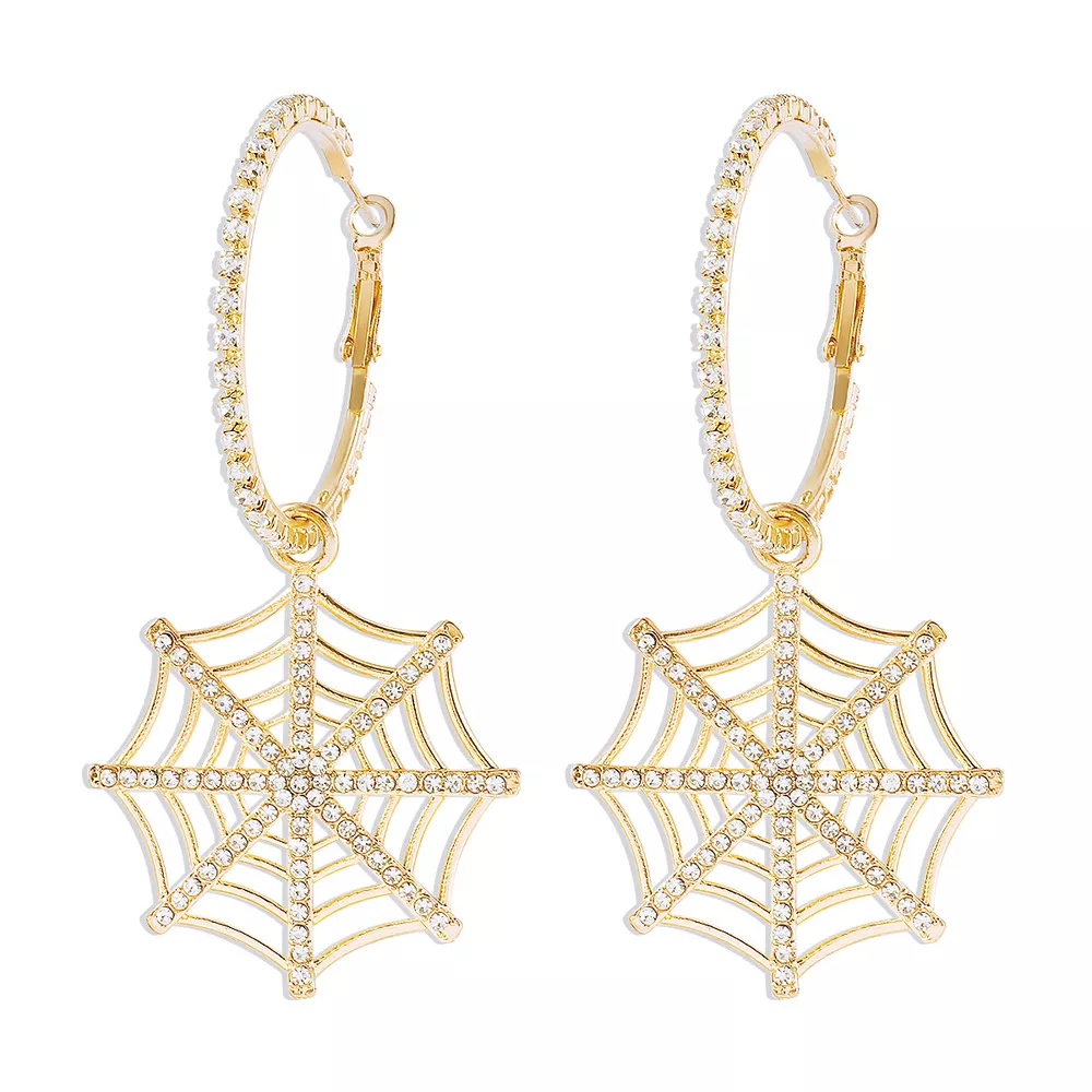 Halloween Spider Web Dangle Hoop Earrings, image 6