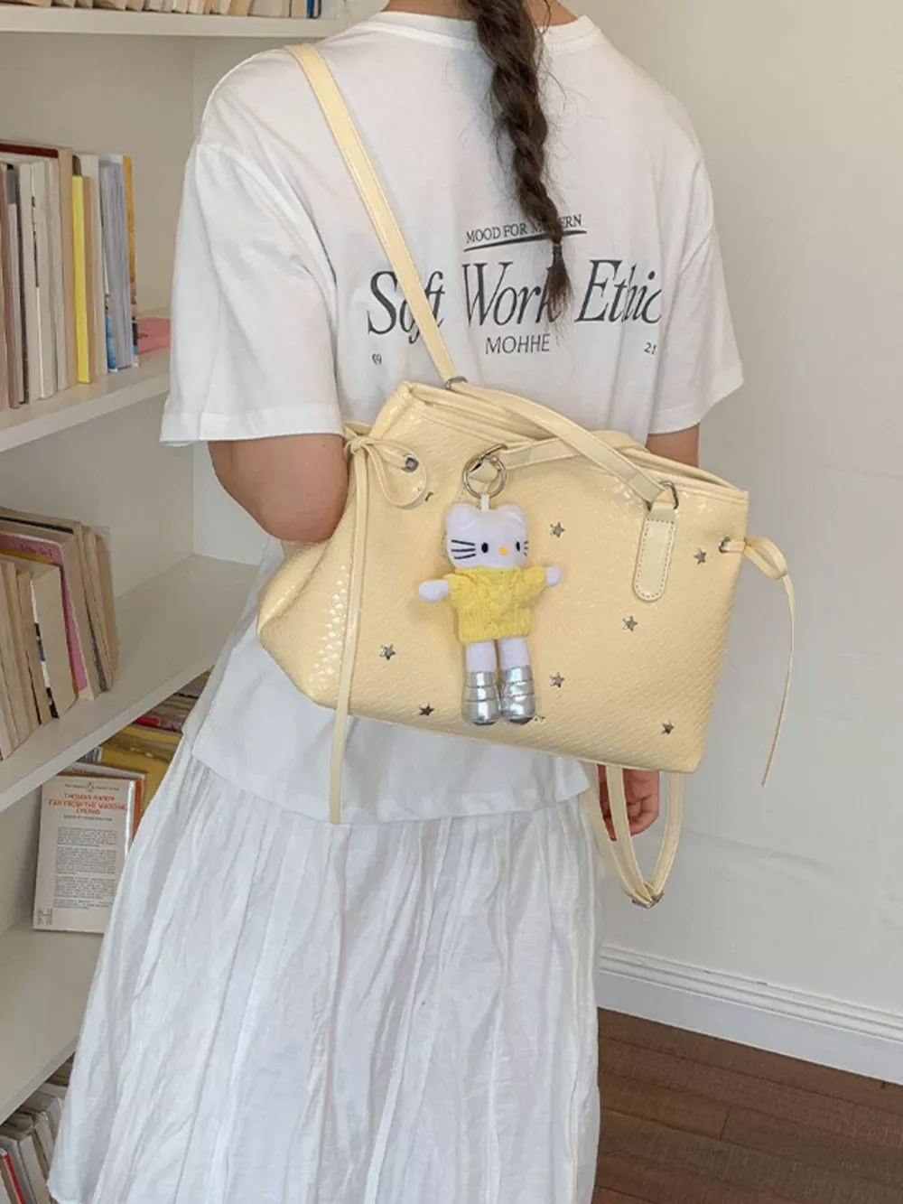 PU Leather Convertible Tote Bag, image 6