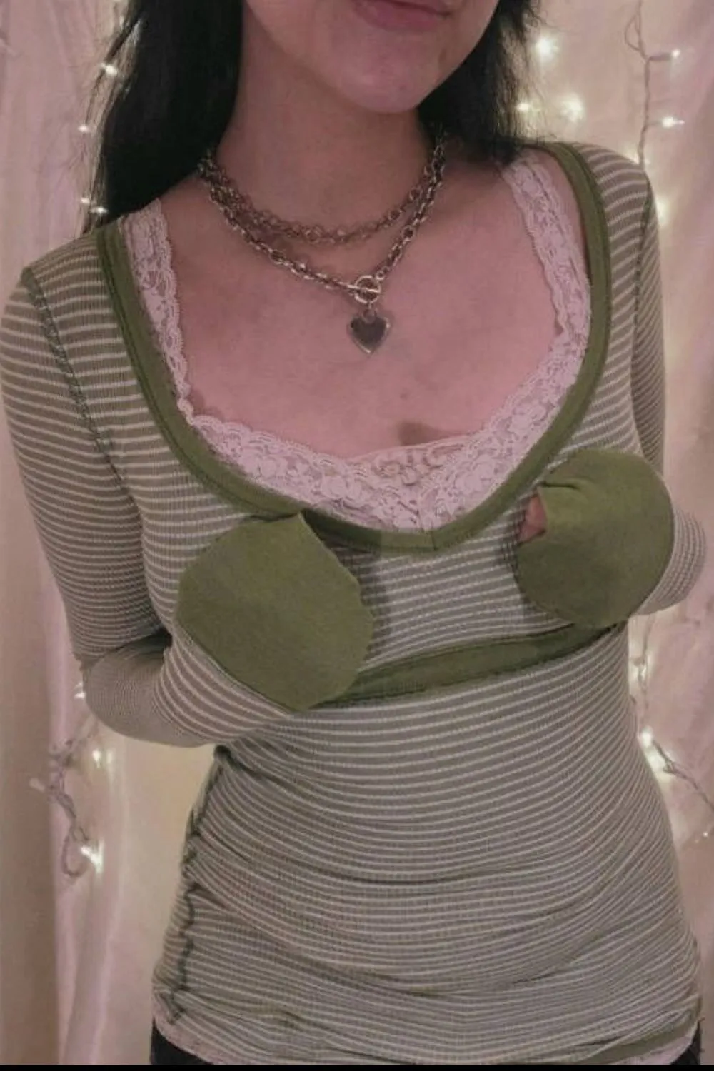 Contrast Striped Long Sleeve T-Shirt, image 2