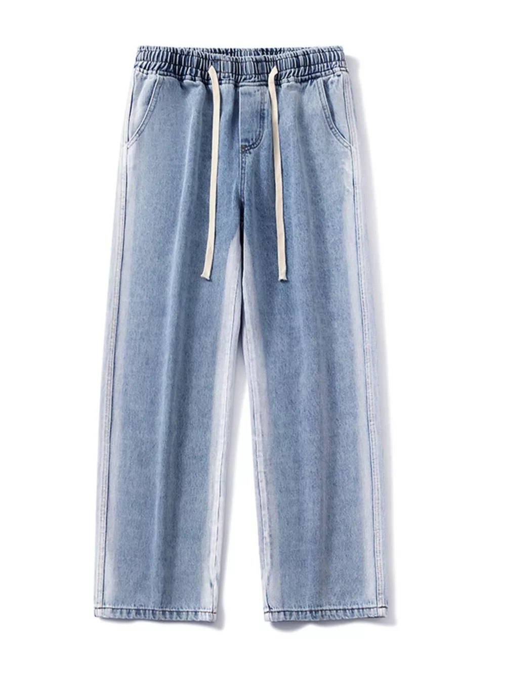 Men's Full Size Drawstring Relaxed Fit Wide Leg Jeans Plus Size, image 15