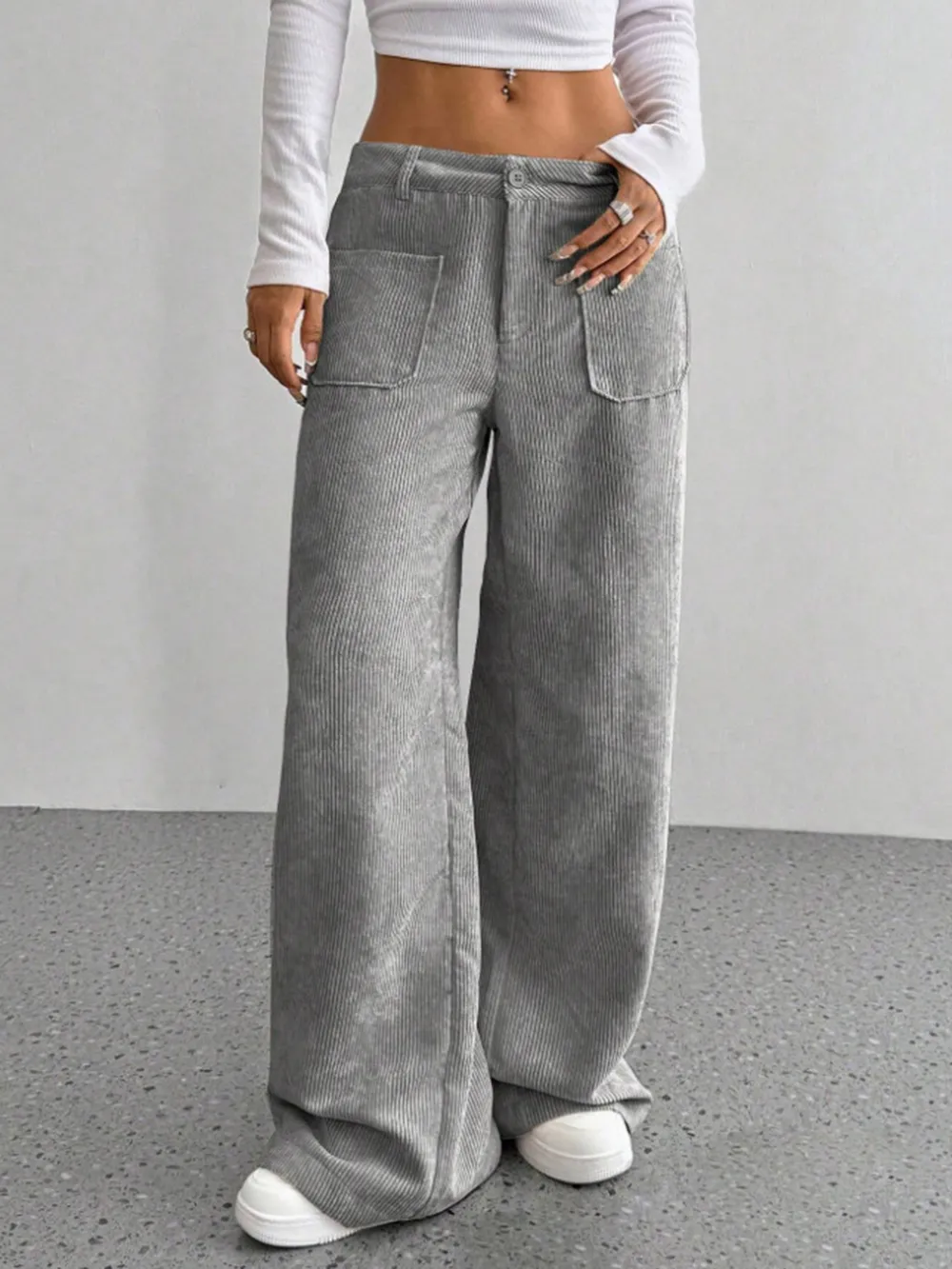 Wide Leg Pants with Pockets, image 2