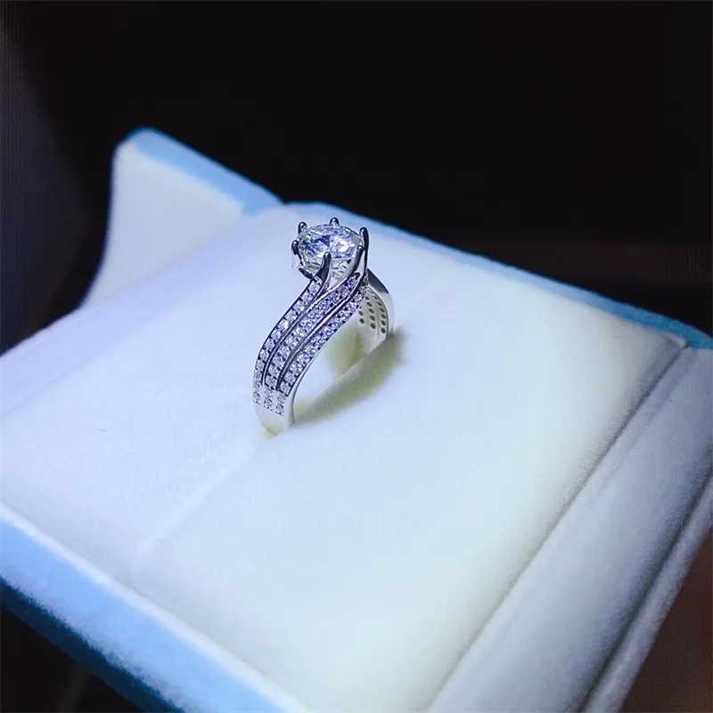 1 Carat Moissanite 925 Sterling Silver Ring, image 4