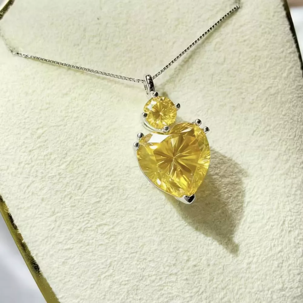 5.5 Carat Moissanite 925 Sterling Silver Pendant Necklace, image 3
