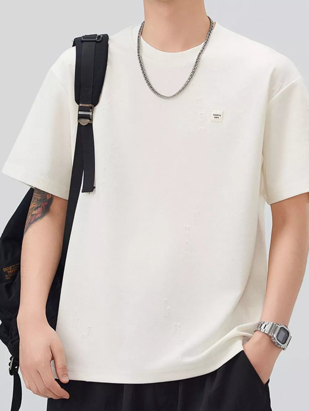 Men's Plus Size Round Neck Short Sleeve T-Shirt, image 11