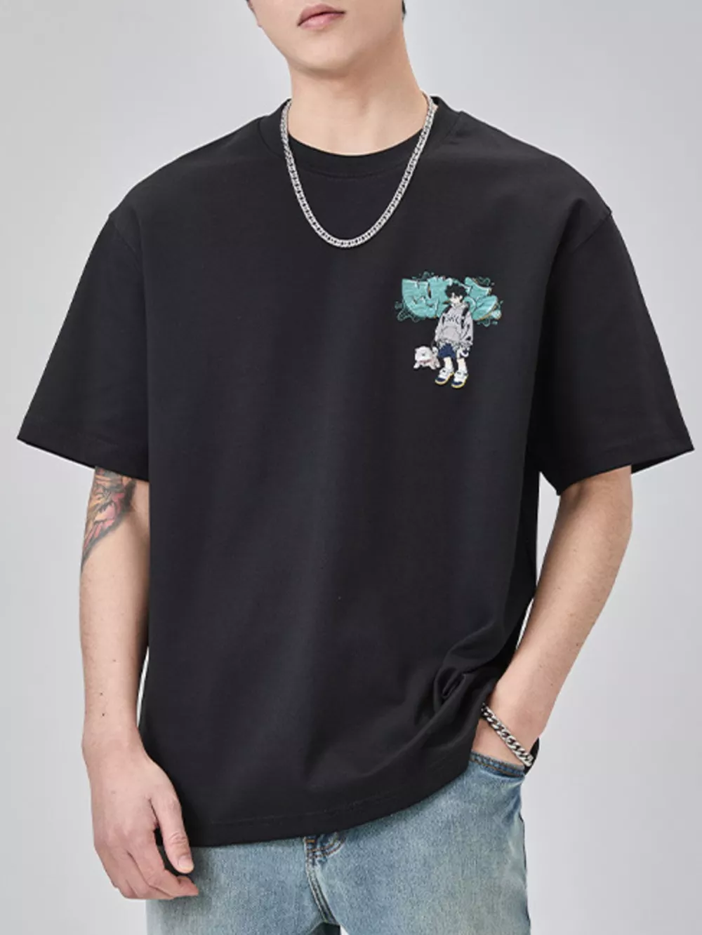 Men's Plus Size Round Neck Short Sleeve T-Shirt, image 4