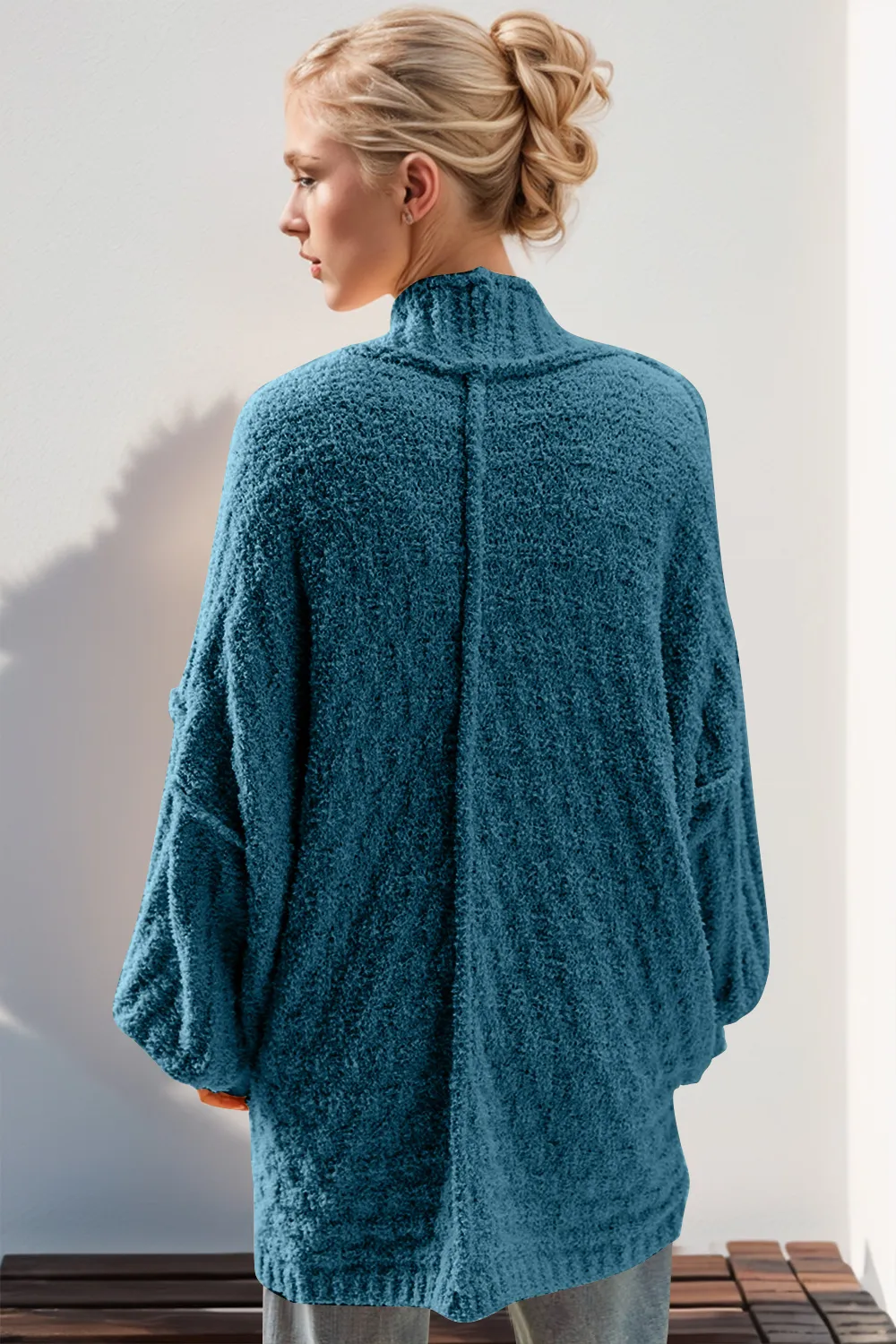 Full Size Open Front Long Sleeve Cardigan, image 3