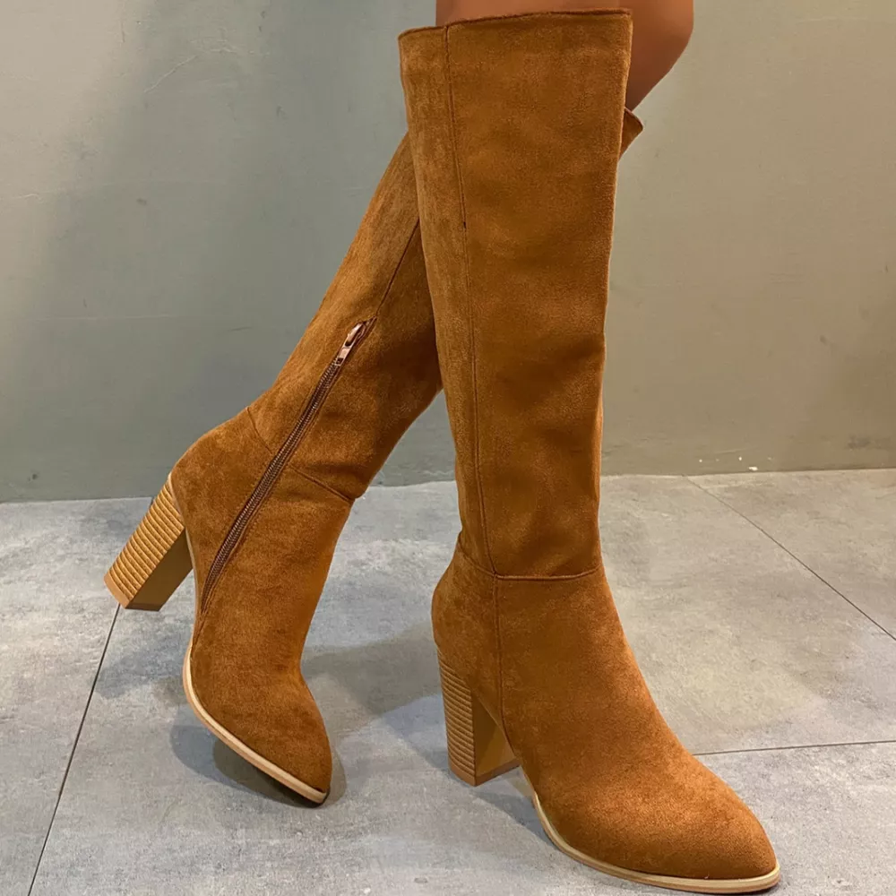 Point Toe Block Heels Boots, image 5