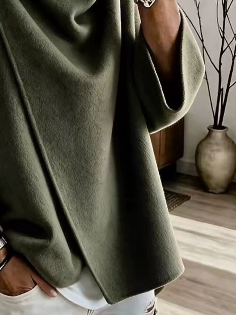 Full Size Asymmetric Cowl Neck Cape Plus Size, image 12