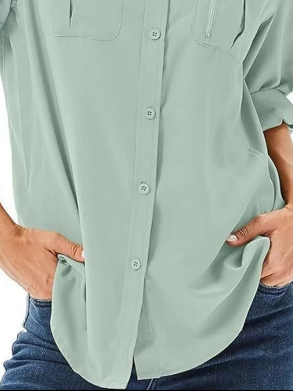 Full Size Roll-Up Sleeve Button Up Shirt Plus Size, image 13