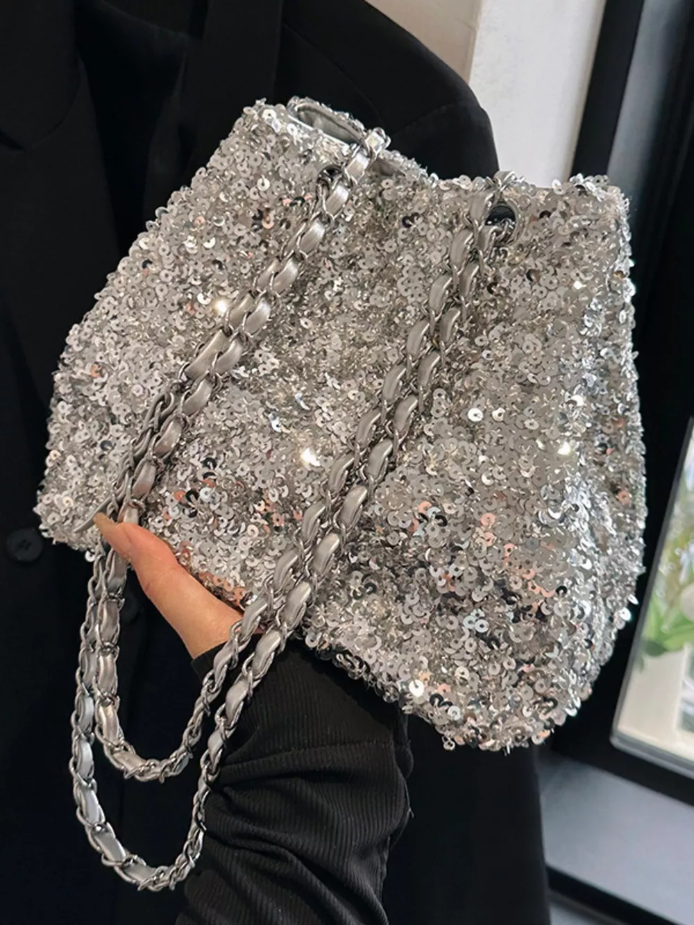 Sequin Bucket Shoulder Bag, image 9