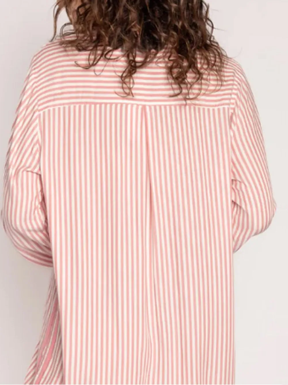 Striped Collared Neck Long Sleeve Top and Shorts Lounge Set, image 5