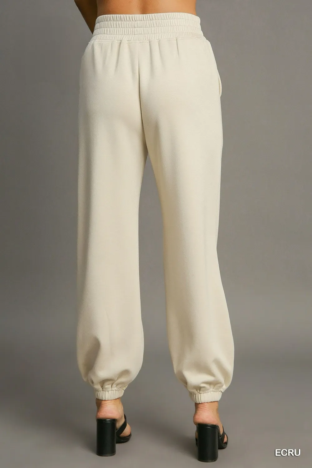 Drawstring Jogger Pants with Front Seam Detail, image 2