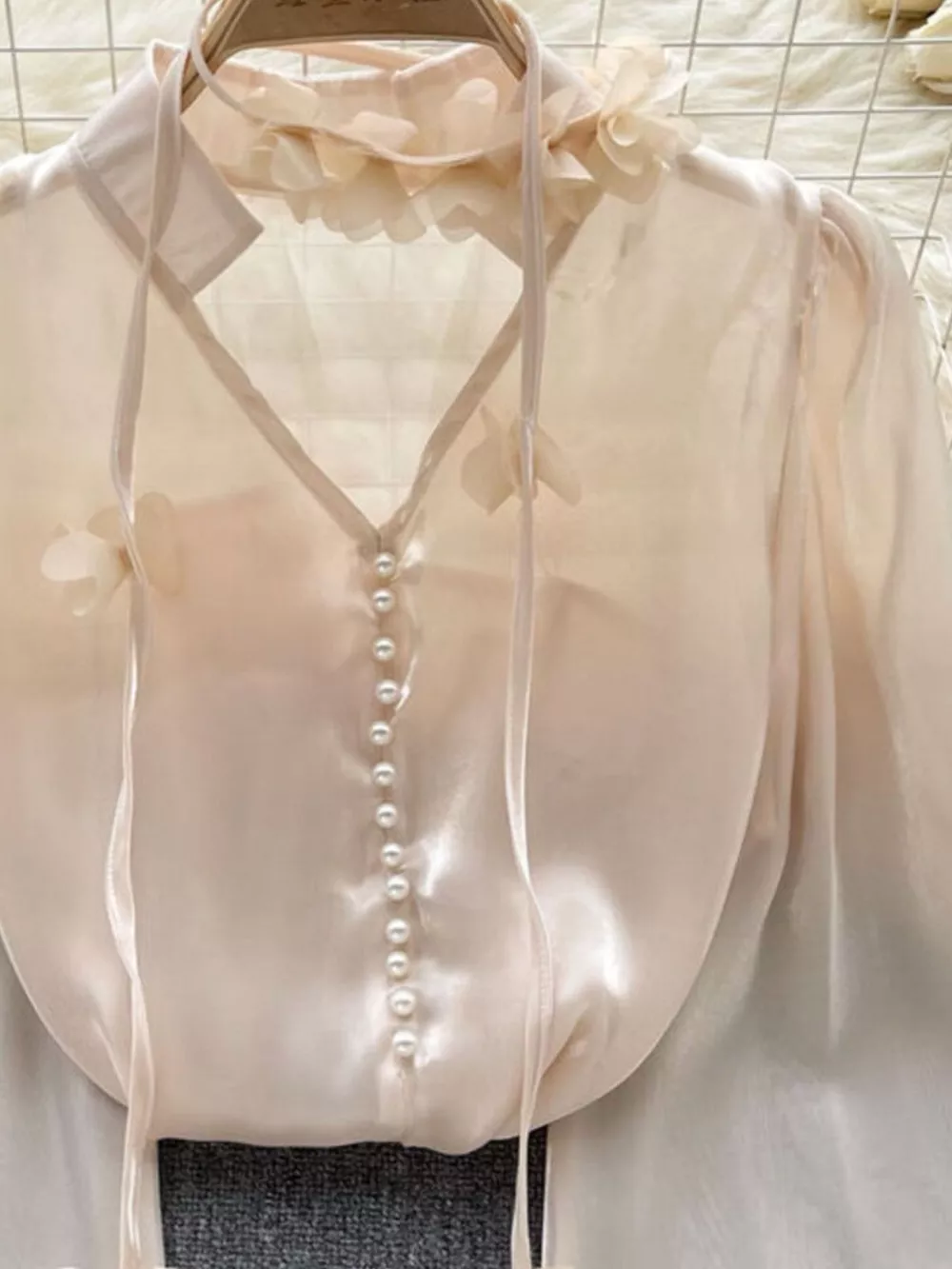 Sheer Floral Embellished Shirt, image 12