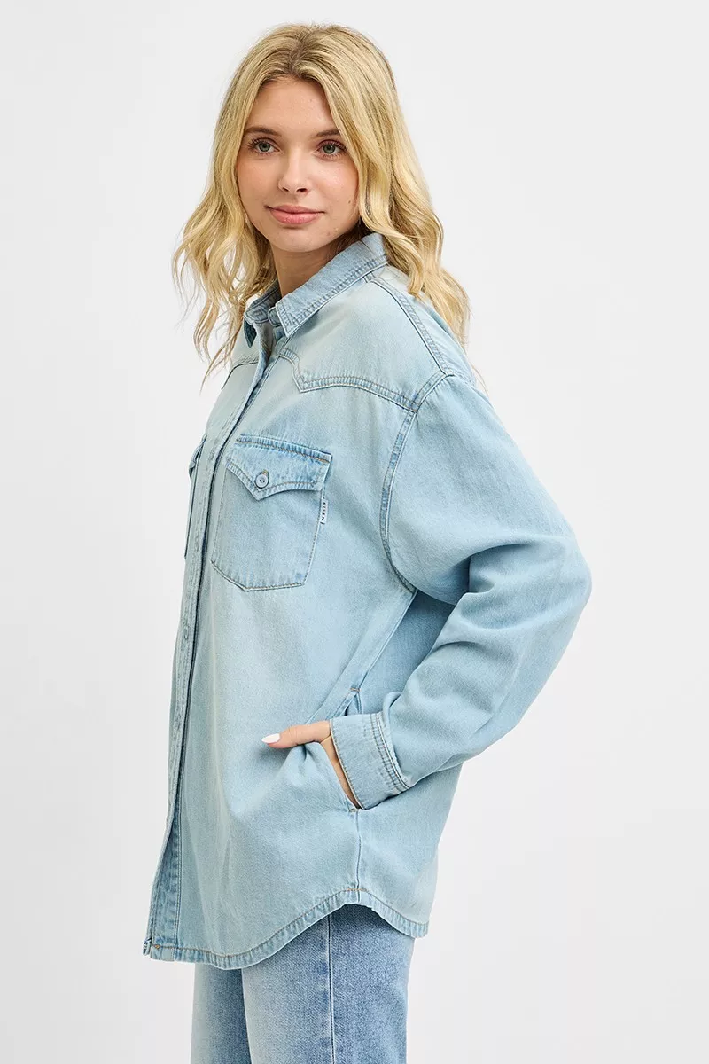 Western Yoke Style Relaxed Fit Denim Shirts, image 2