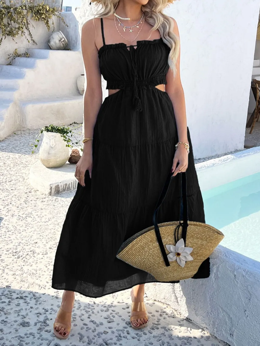 Tie Back Cami Midi Dress, image 13