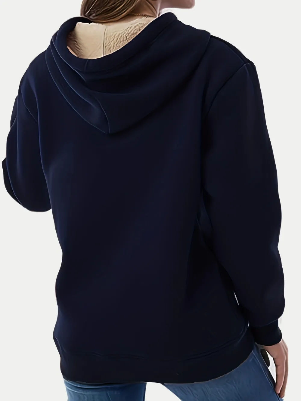 Drawstring Long Sleeve Hoodie with Kangaroo Pocket, image 11